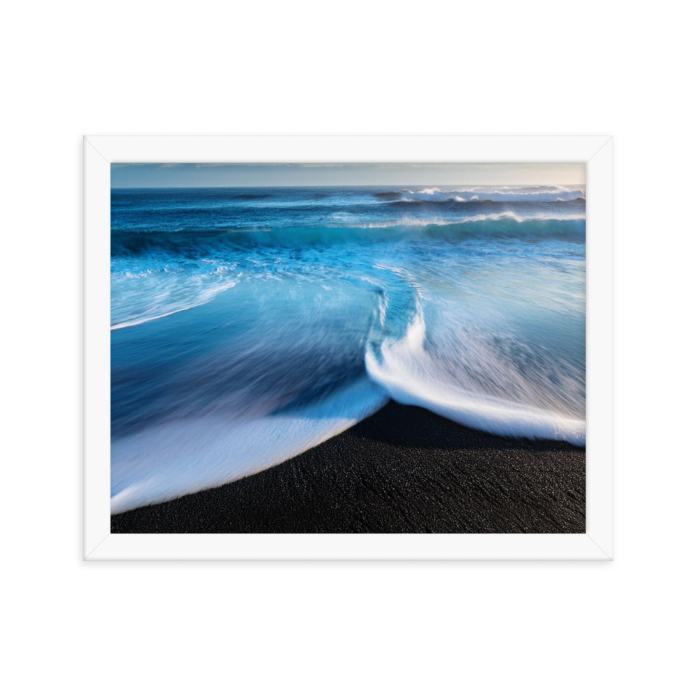 Black Sand Beach - Framed photo paper poster