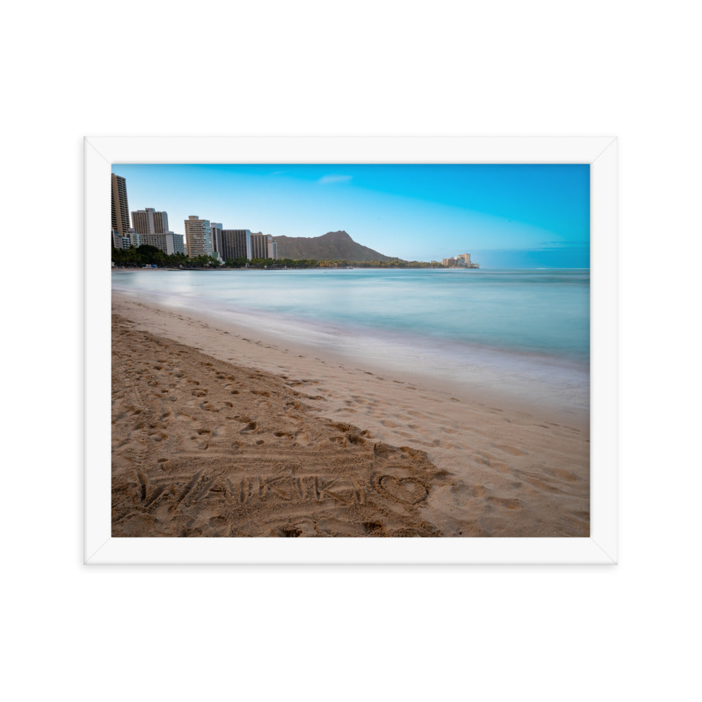 Waikiki Beach - Framed photo paper poster