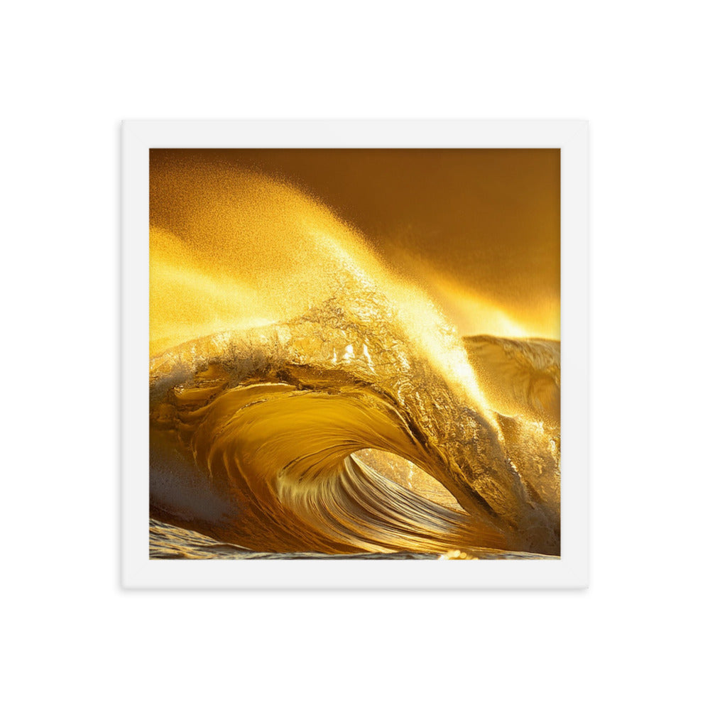 Golden Waves - Framed photo paper poster