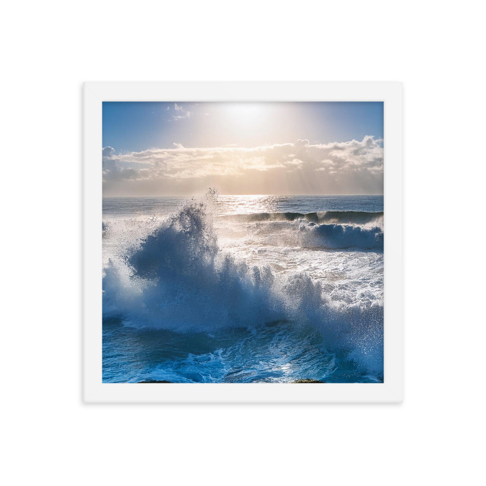 Waves Crashing - Framed photo paper poster