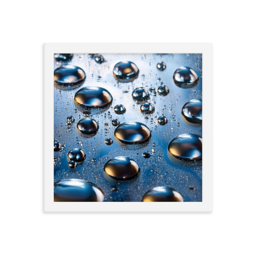 Metallic Drops - Framed photo paper poster