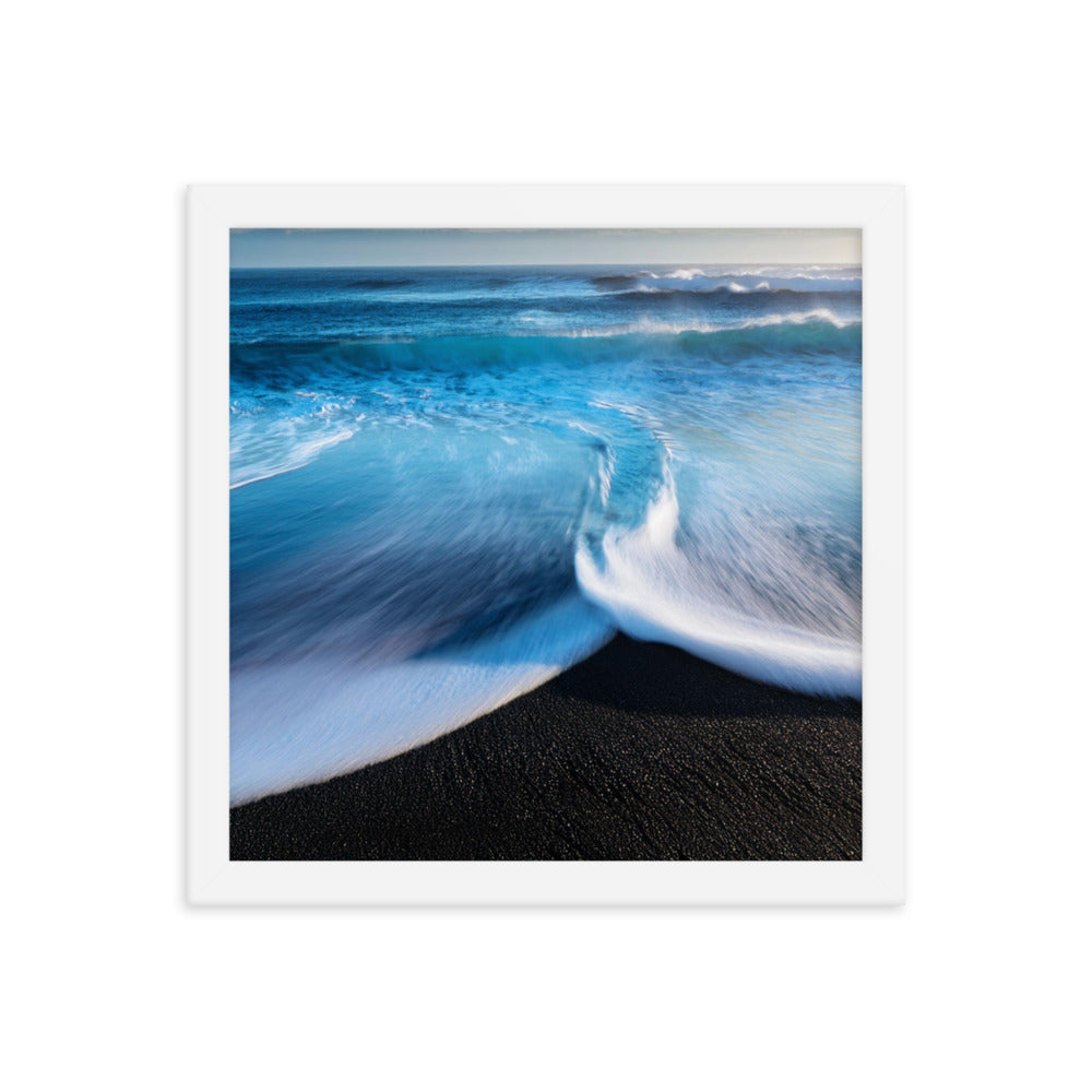 Black Sand Beach - Framed photo paper poster