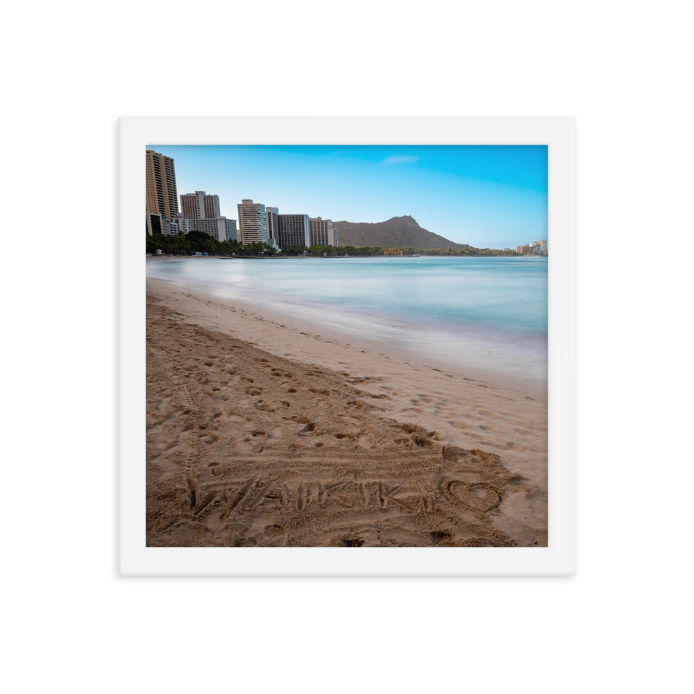 Waikiki Beach - Framed photo paper poster