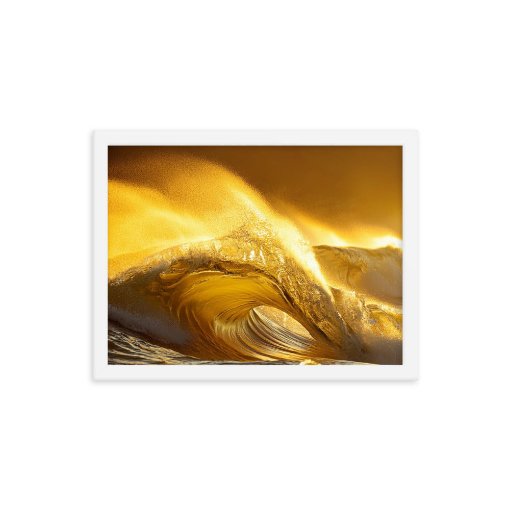 Golden Waves - Framed photo paper poster