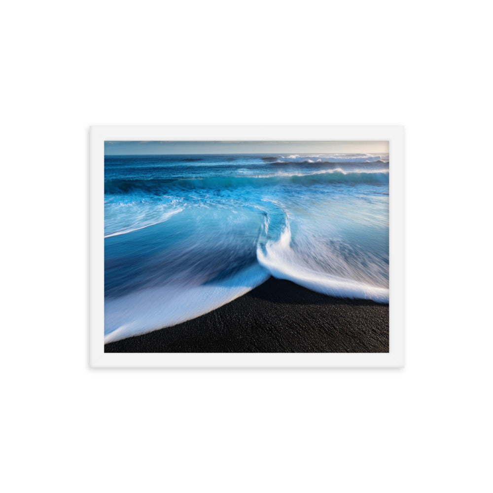 Black Sand Beach - Framed photo paper poster