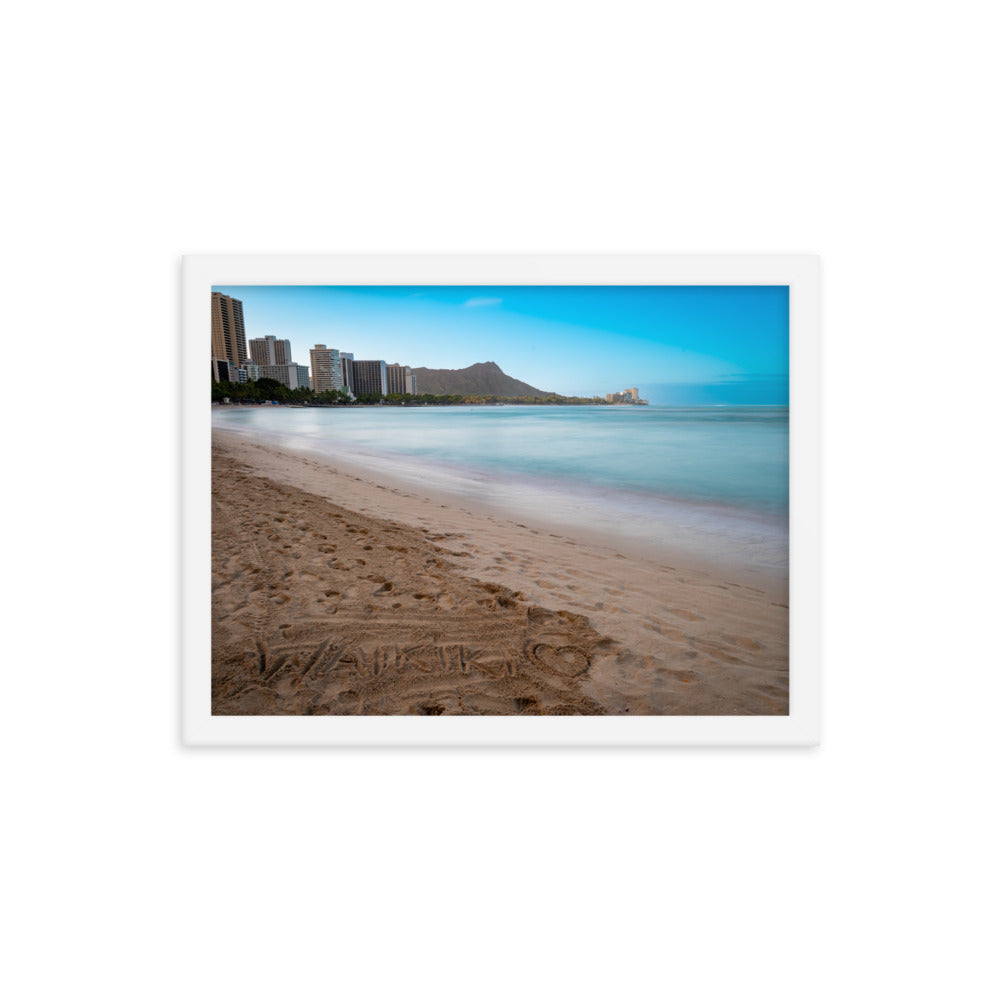 Waikiki Beach - Framed photo paper poster