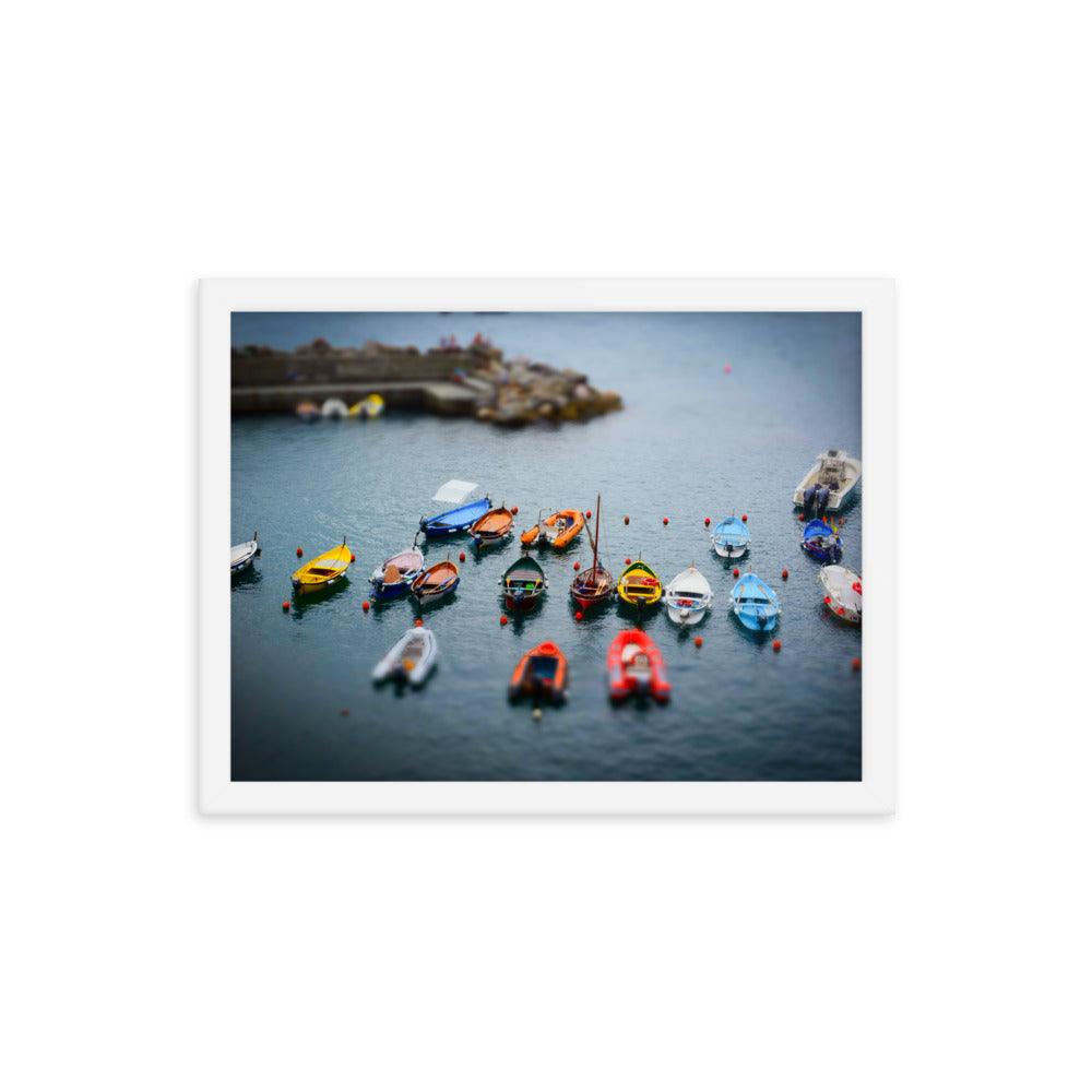 Boats of Vernazza - Framed photo paper poster