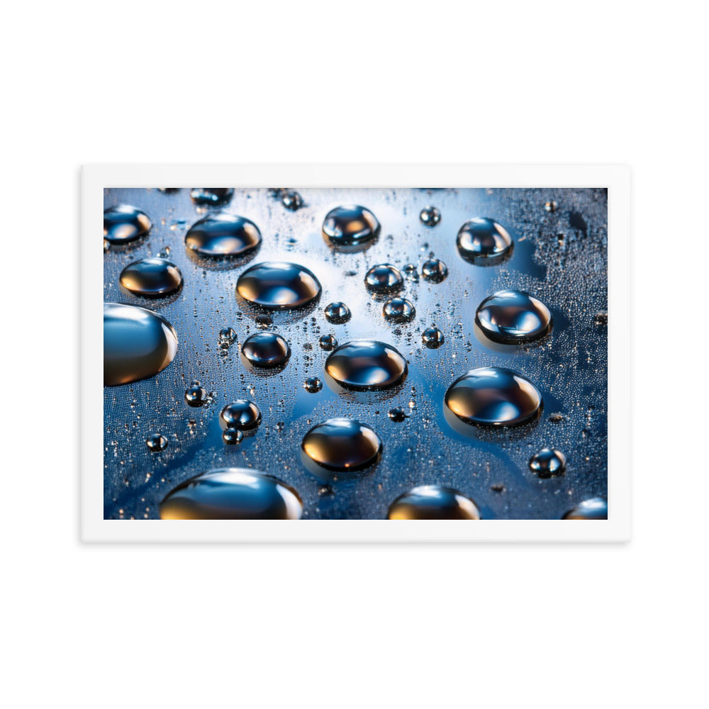 Metallic Drops - Framed photo paper poster