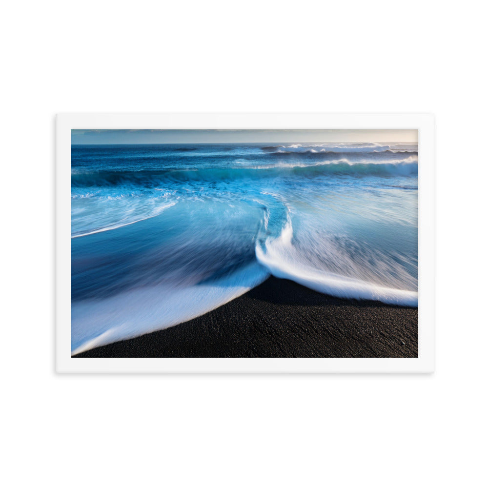 Black Sand Beach - Framed photo paper poster