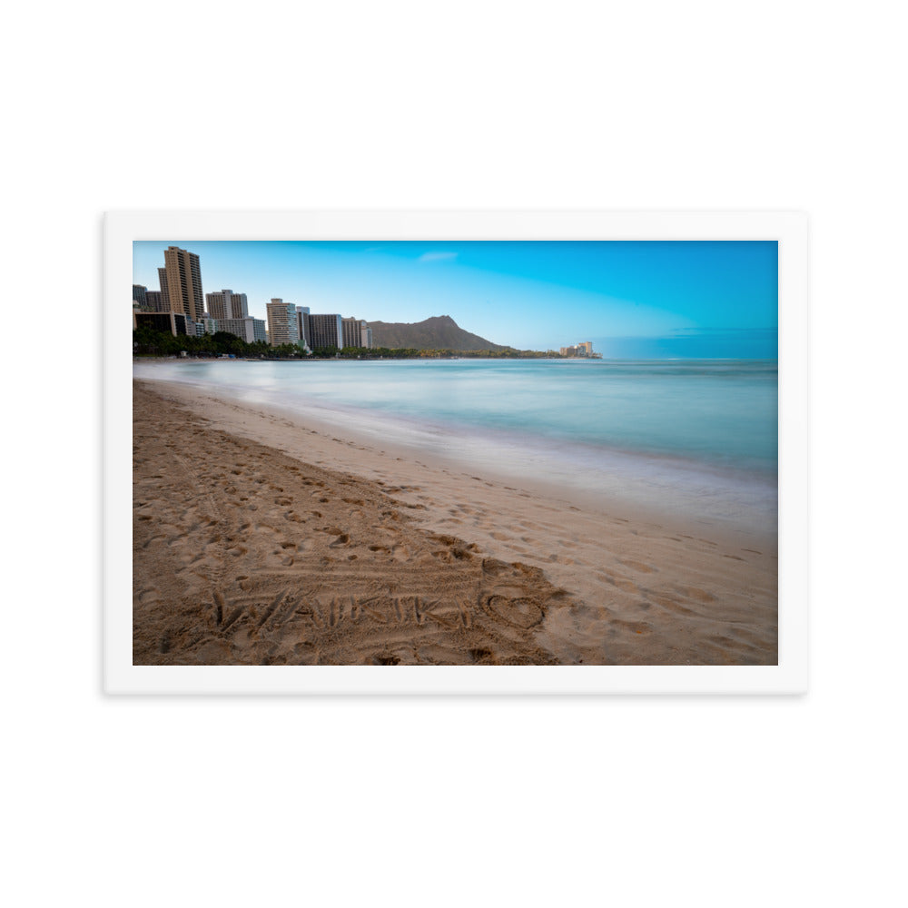 Waikiki Beach - Framed photo paper poster