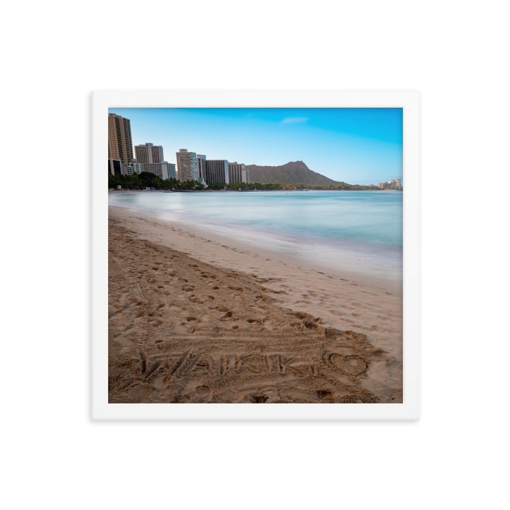 Waikiki Beach - Framed photo paper poster