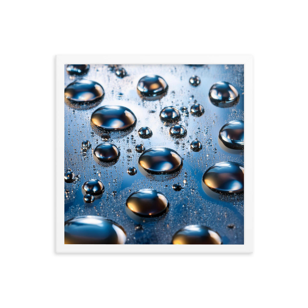 Metallic Drops - Framed photo paper poster