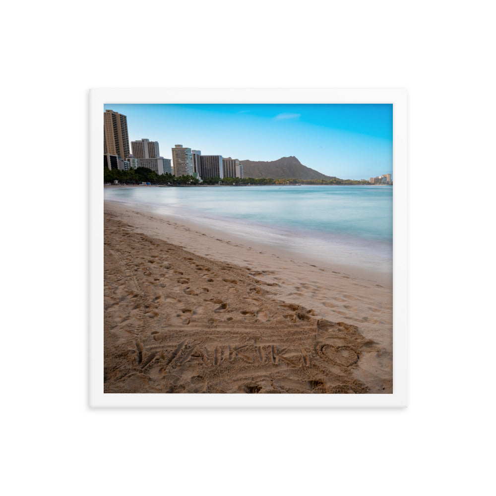 Waikiki Beach - Framed photo paper poster