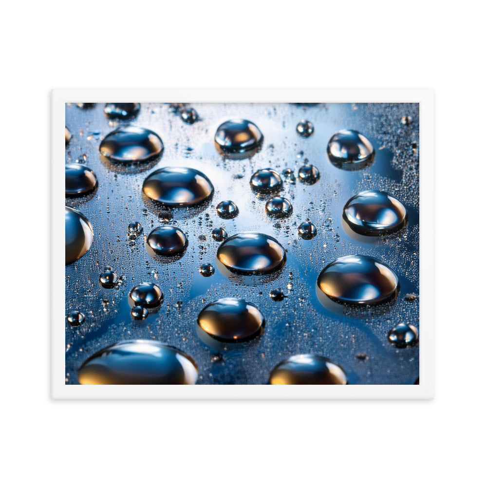 Metallic Drops - Framed photo paper poster