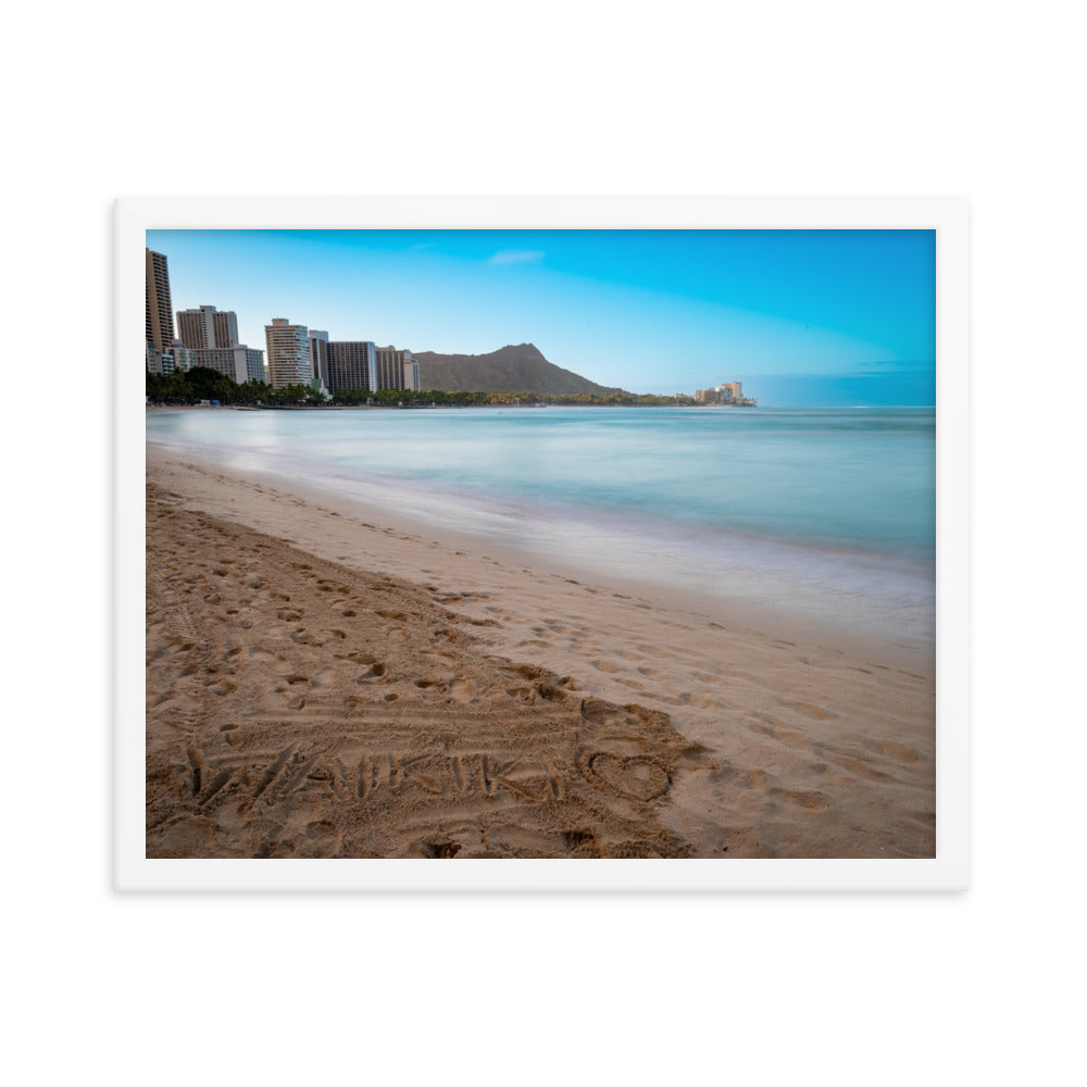 Waikiki Beach - Framed photo paper poster