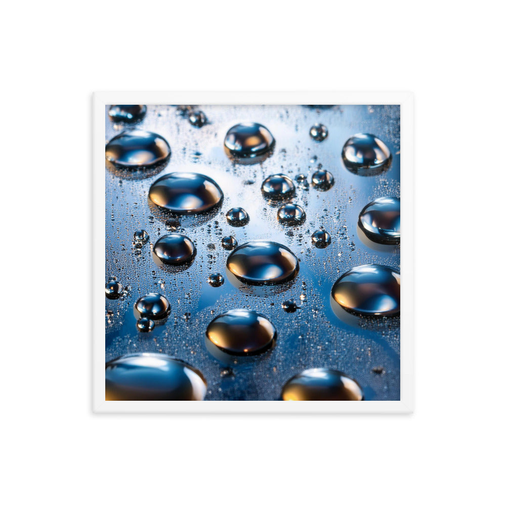 Metallic Drops - Framed photo paper poster