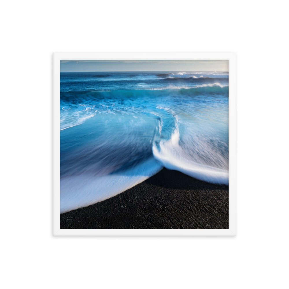 Black Sand Beach - Framed photo paper poster