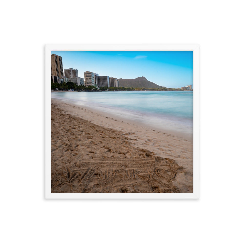 Waikiki Beach - Framed photo paper poster