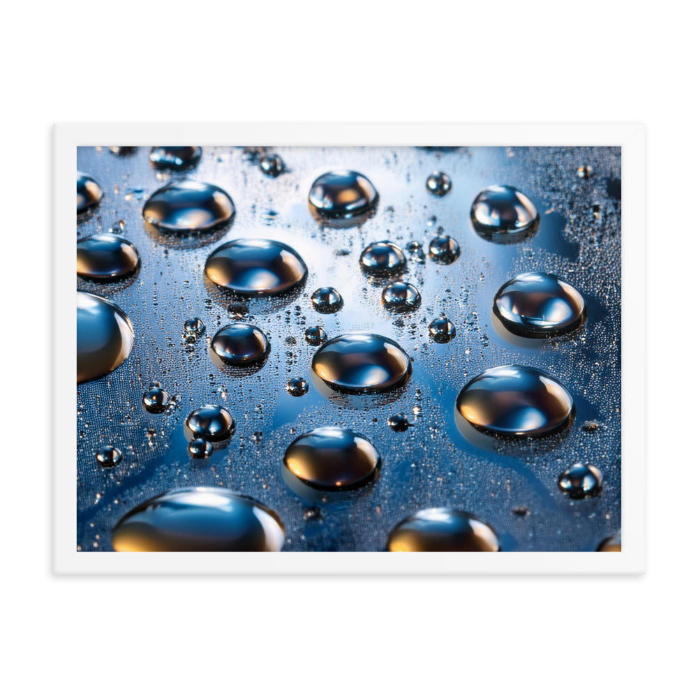 Metallic Drops - Framed photo paper poster