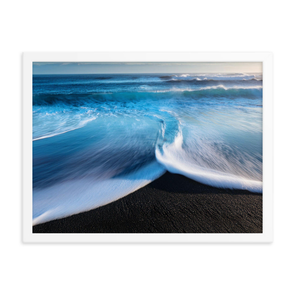 Black Sand Beach - Framed photo paper poster