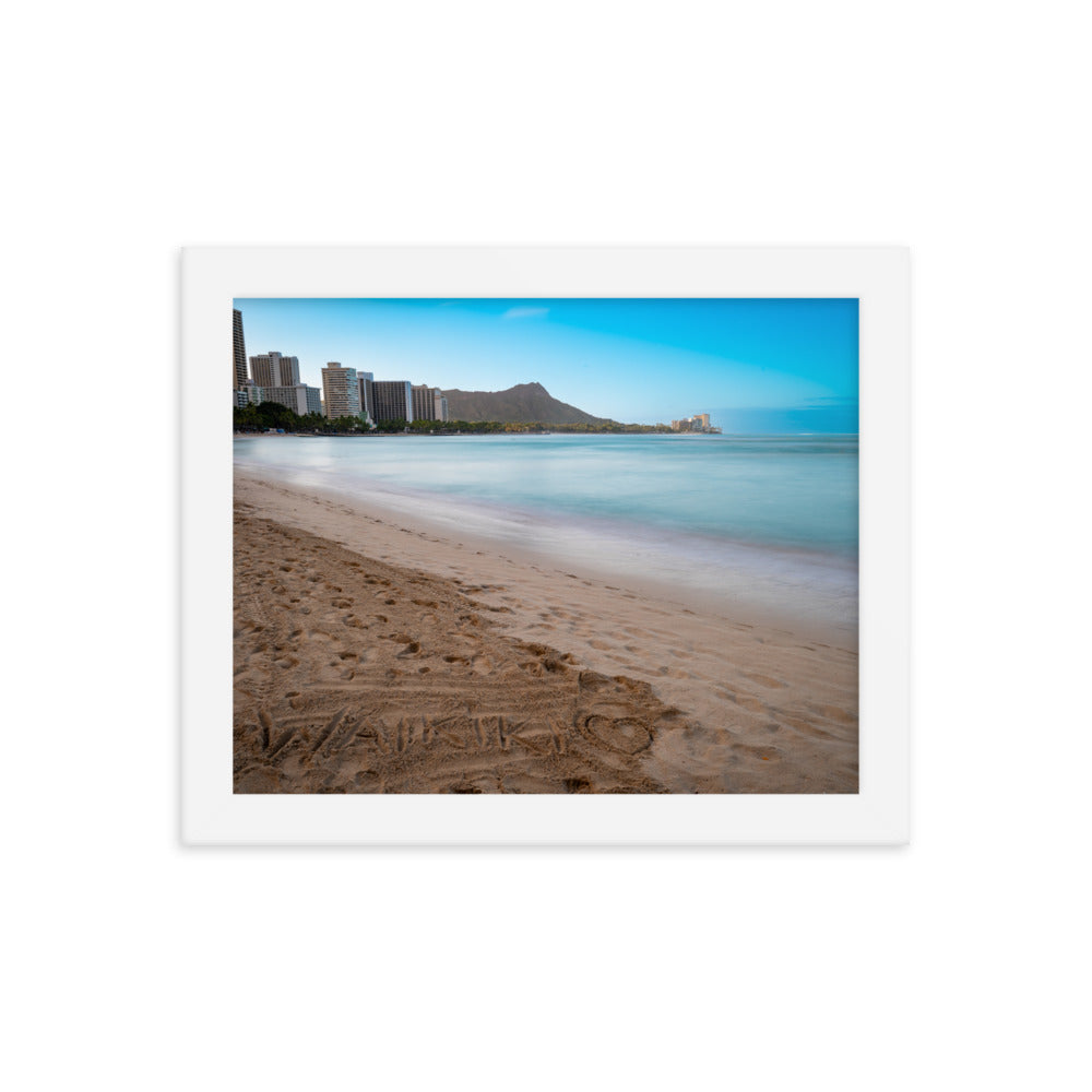 Waikiki Beach - Framed photo paper poster