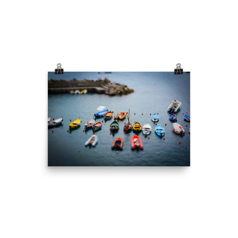 Boats of Vernazza - Photo paper poster