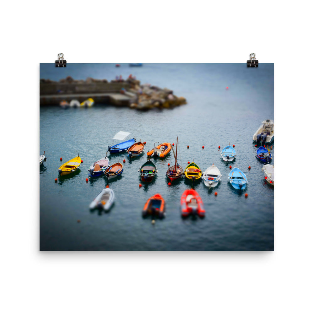 Boats of Vernazza - Photo paper poster