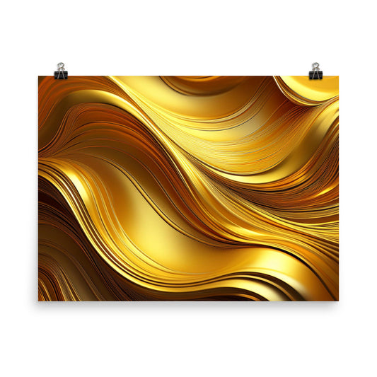 Gold Waves - Photo paper poster