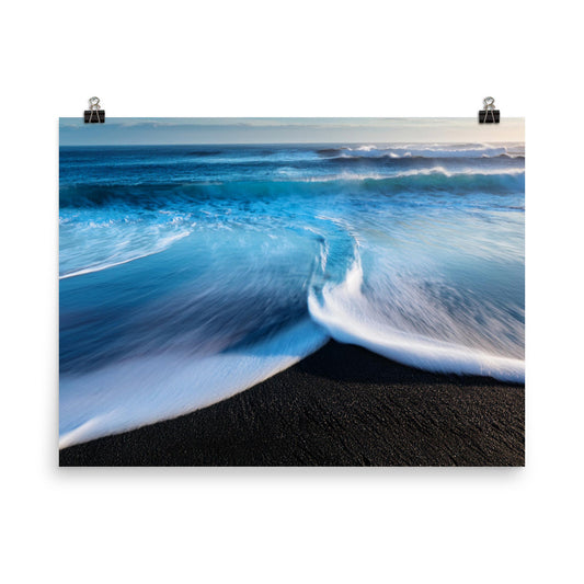 Black Sand Beach - Photo paper poster