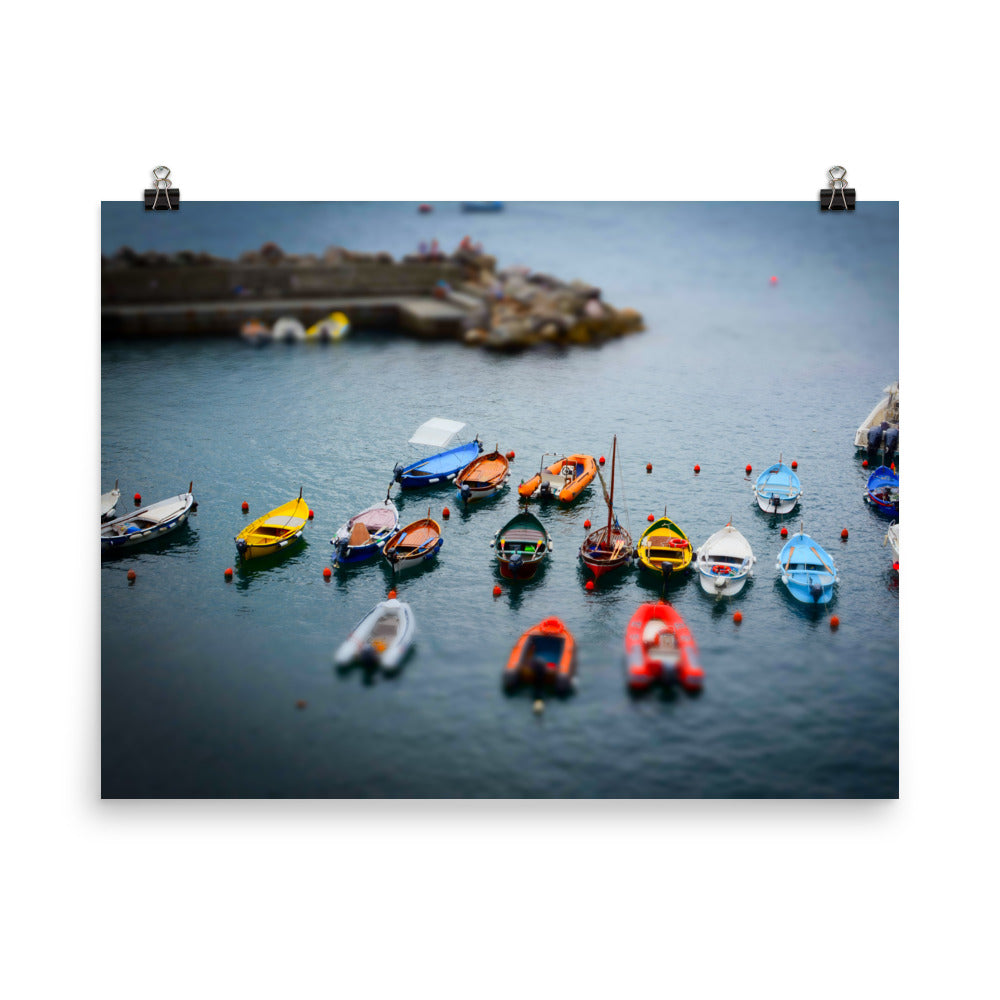 Boats of Vernazza - Photo paper poster