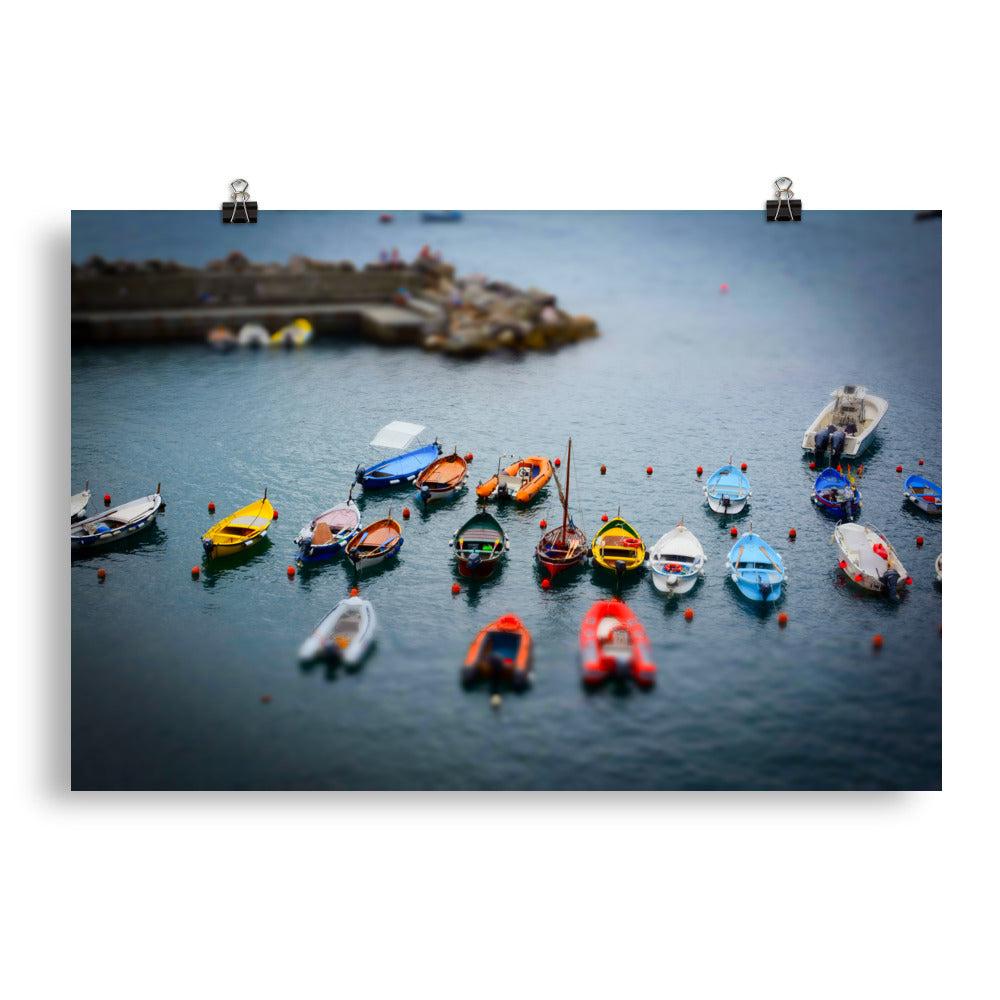 Boats of Vernazza - Photo paper poster