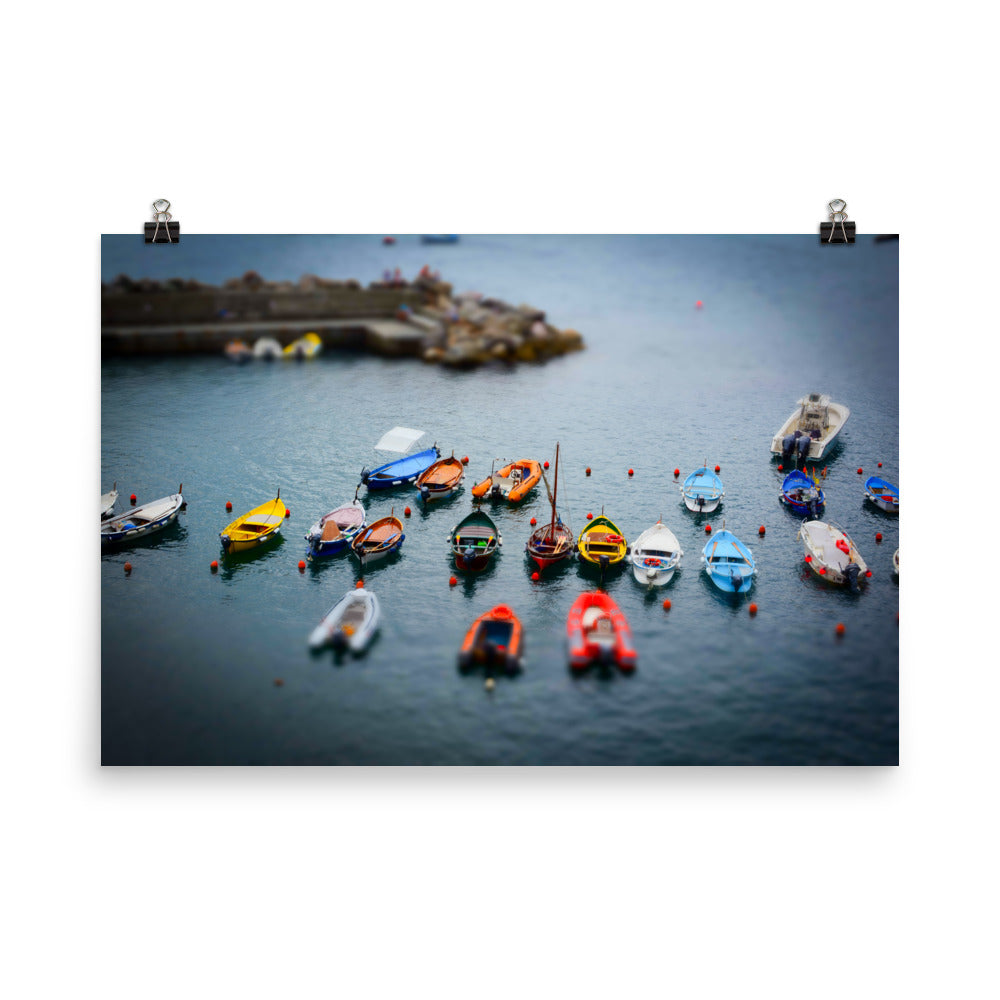 Boats of Vernazza - Photo paper poster