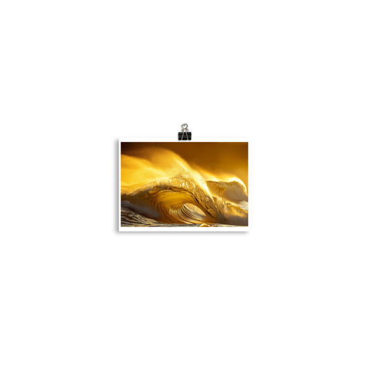 Golden waves - Photo paper poster