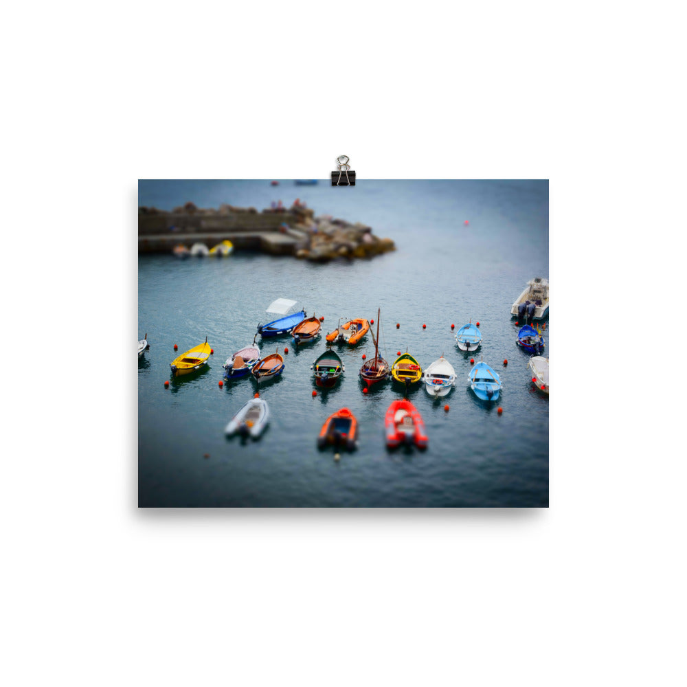 Boats of Vernazza - Photo paper poster