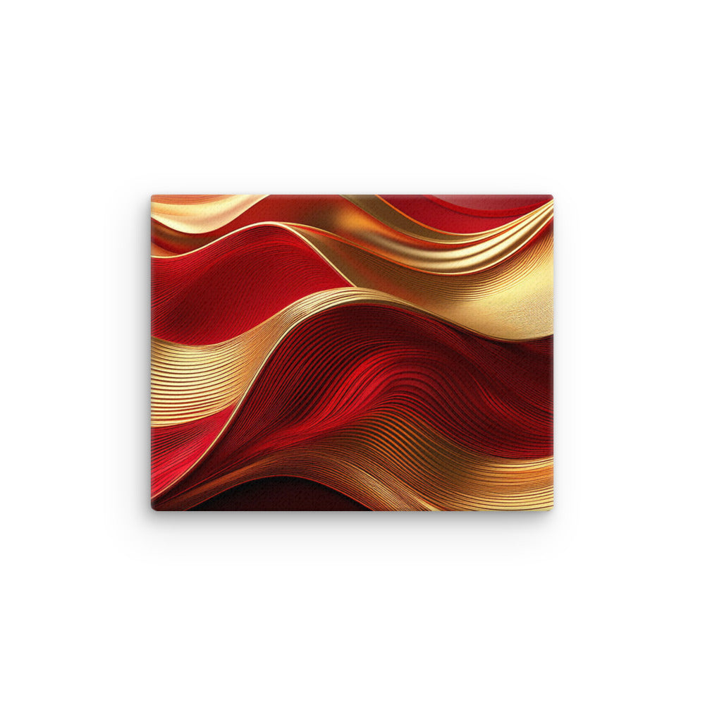 Red and Gold Waves - Thin canvas