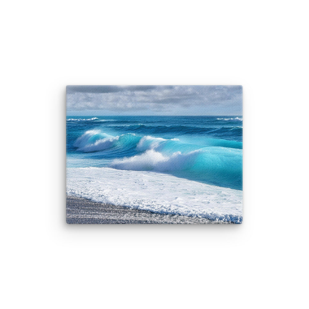 Black Sand Beach Waves - Thin canvas