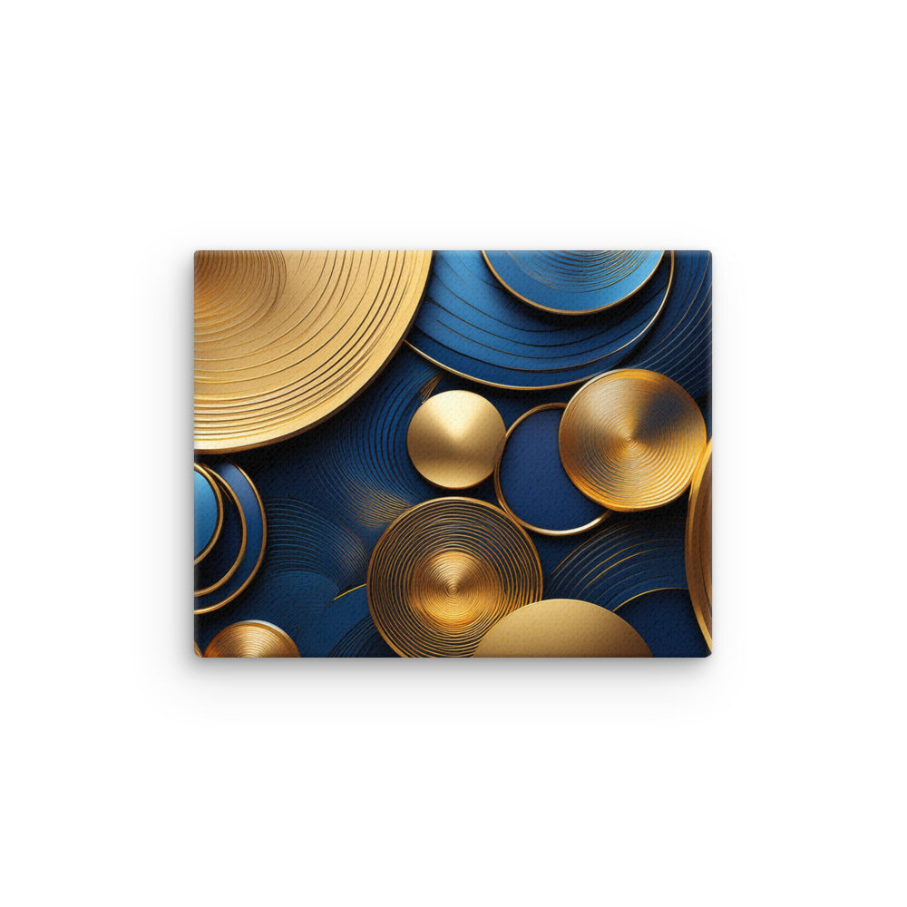 Blue and Gold Circles - Thin canvas