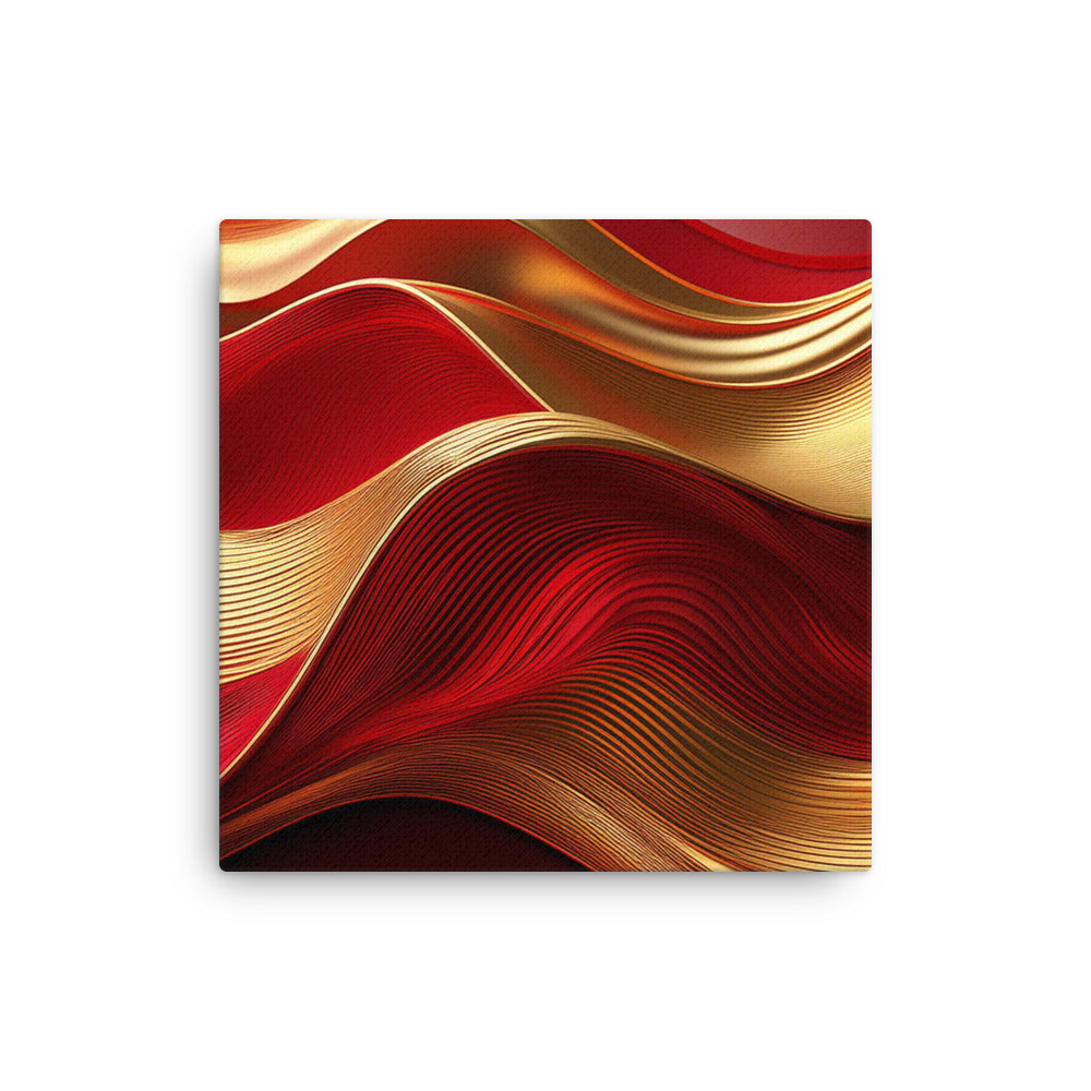 Red and Gold Waves - Thin canvas