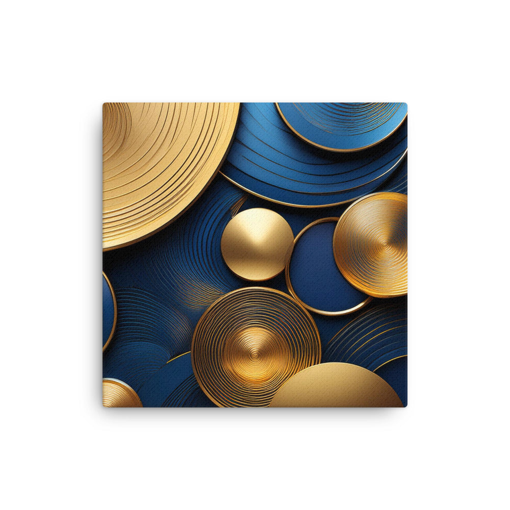 Blue and Gold Circles - Thin canvas