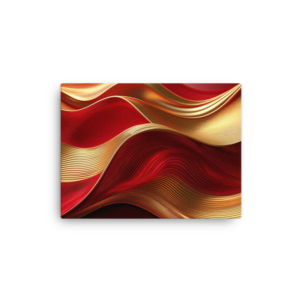 Red and Gold Waves - Thin canvas