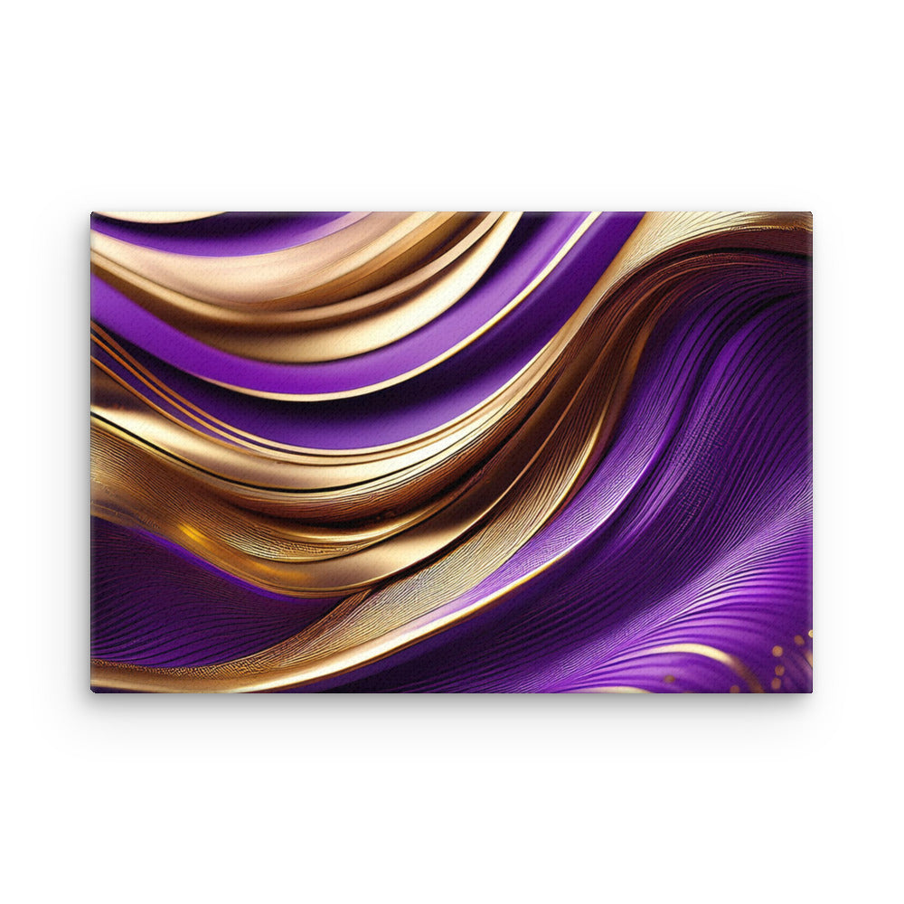 Violet and Gold Waves - Thin canvas