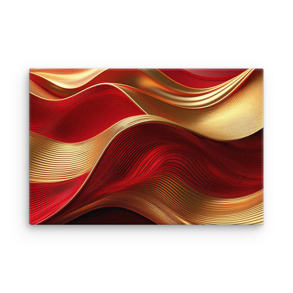 Red and Gold Waves - Thin canvas