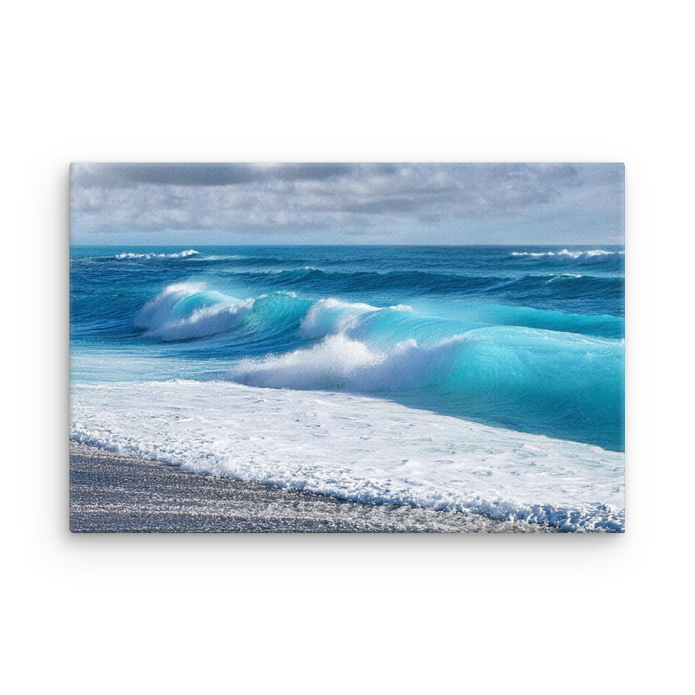 Black Sand Beach Waves - Thin canvas