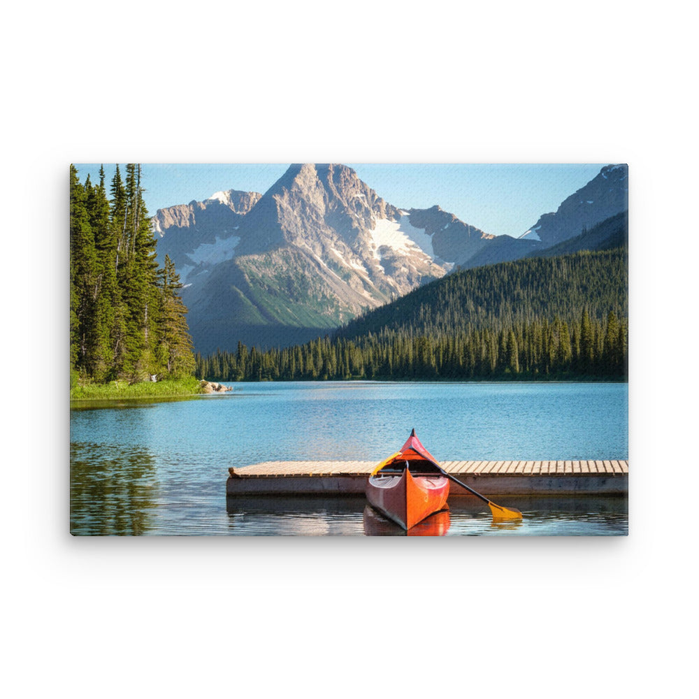 Mountain Lake Canoe - Thin canvas