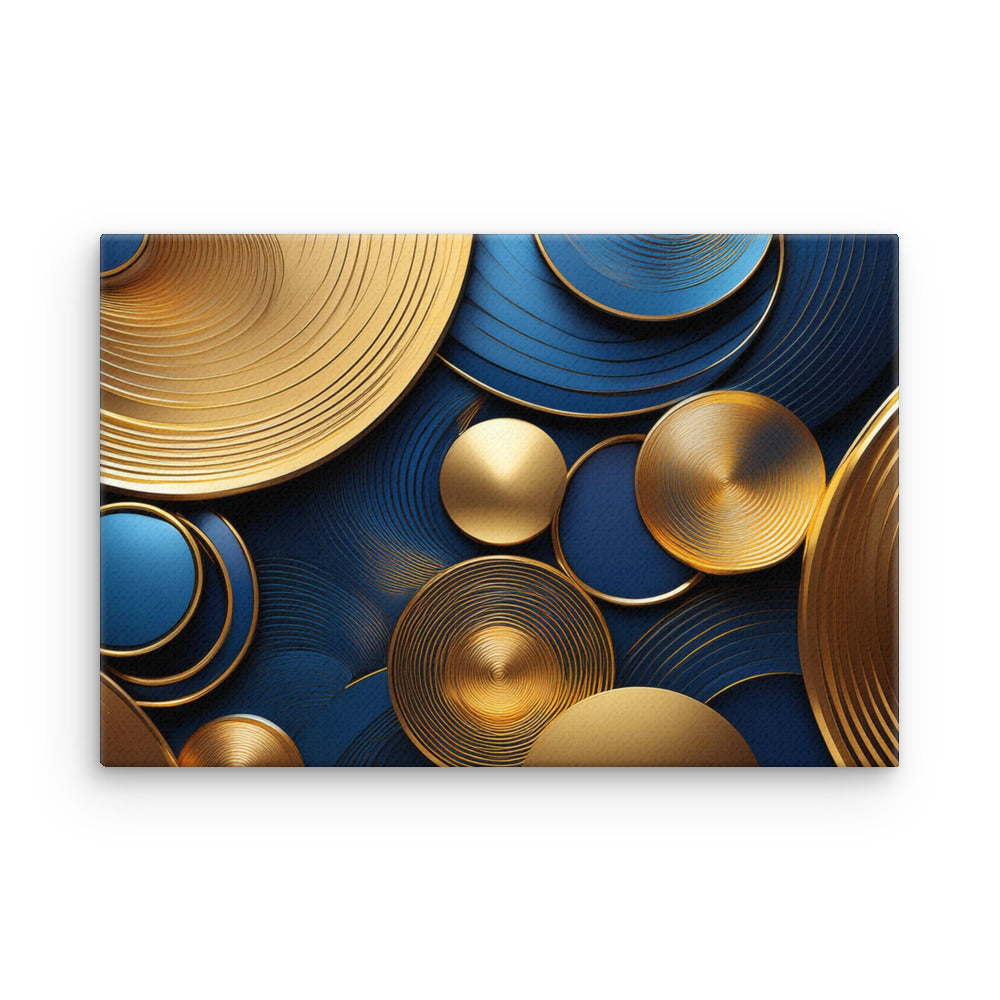 Blue and Gold Circles - Thin canvas