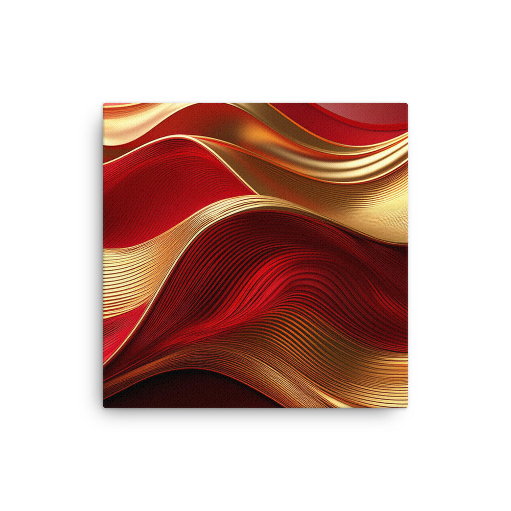 Red and Gold Waves - Thin canvas