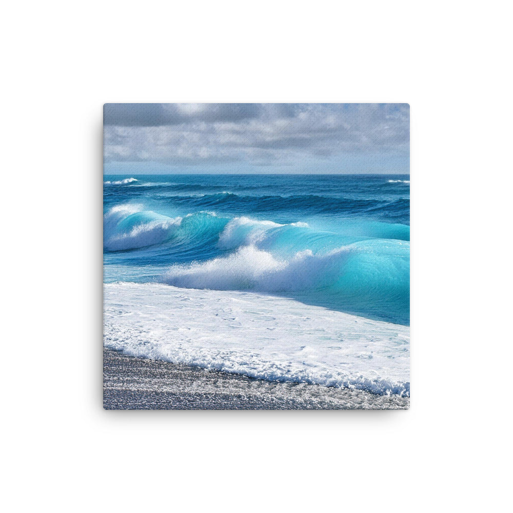 Black Sand Beach Waves - Thin canvas