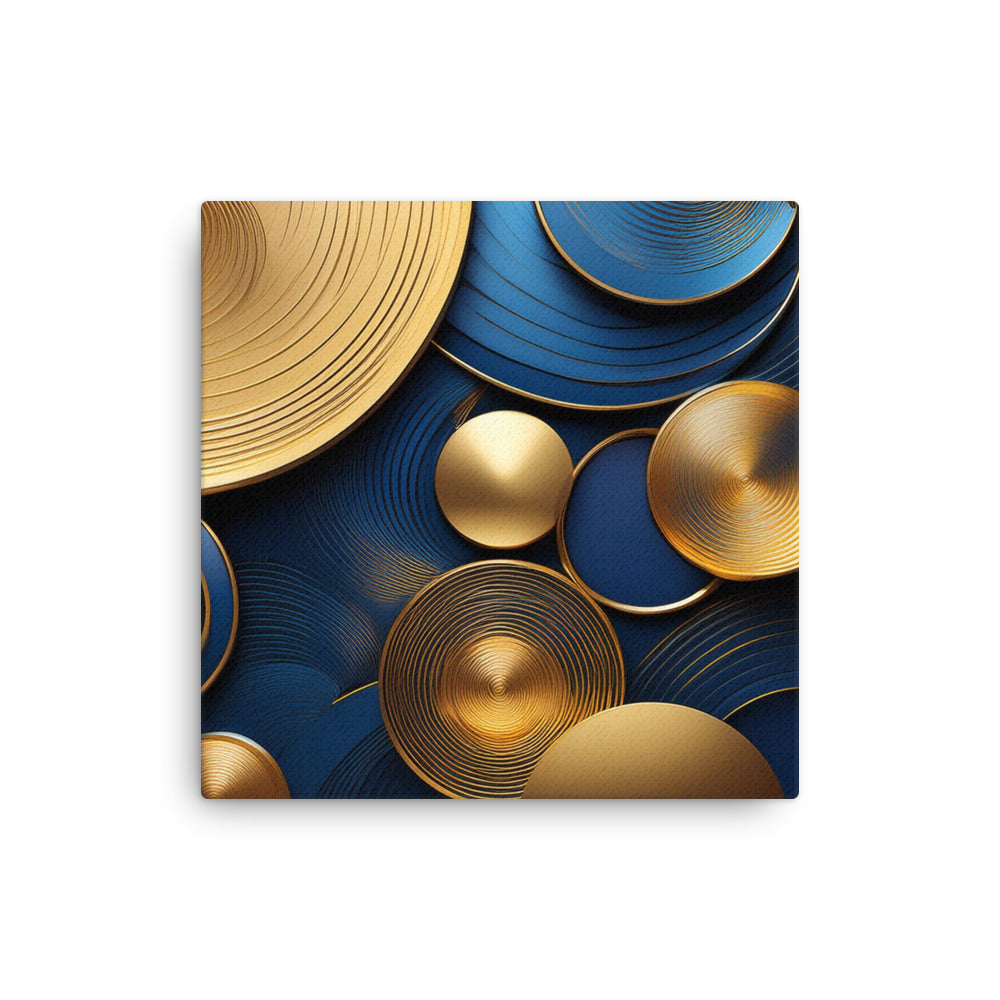 Blue and Gold Circles - Thin canvas