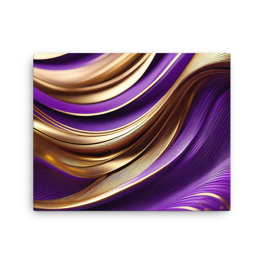 Violet and Gold Waves - Thin canvas