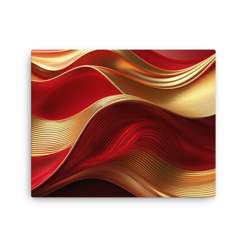 Red and Gold Waves - Thin canvas